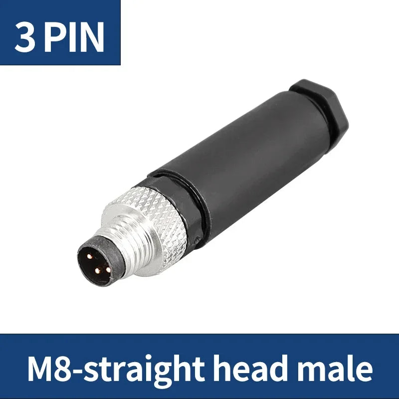 M8 3pin 4pin 5pin sensor connector waterproof male&female plug screw threaded coupling 3 4 5Pin