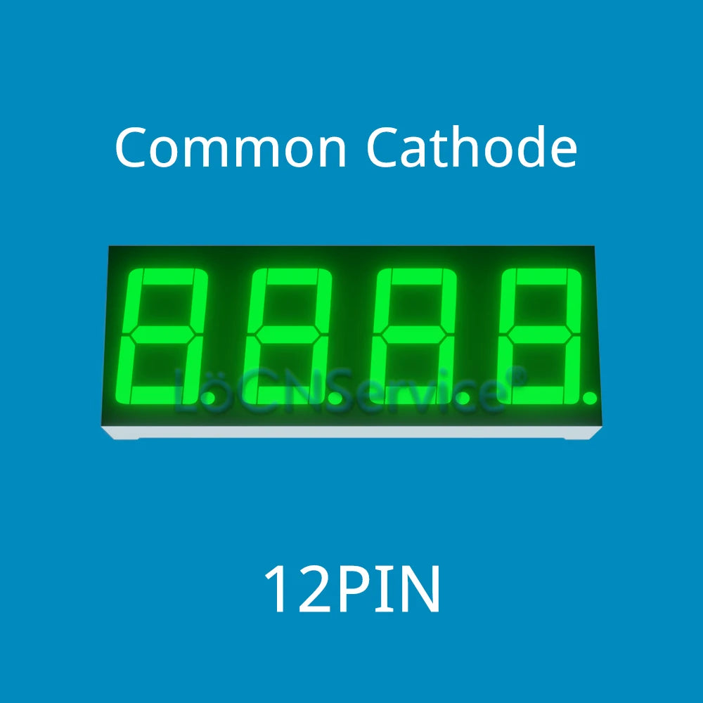 LoCNService 30PCS 0.56Inch Digital Tube LED Display 4 Bit Red Yellow Green Blue White Common Anode / Cathode 7 Segment 0.56 inch