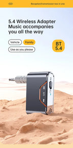 Wireless Bluetooth 5.4 Audio Receiver Transmitter 3.5mm AUX Jack Adapter TF Card Playback Hands Free for Car Radio TV Earphones