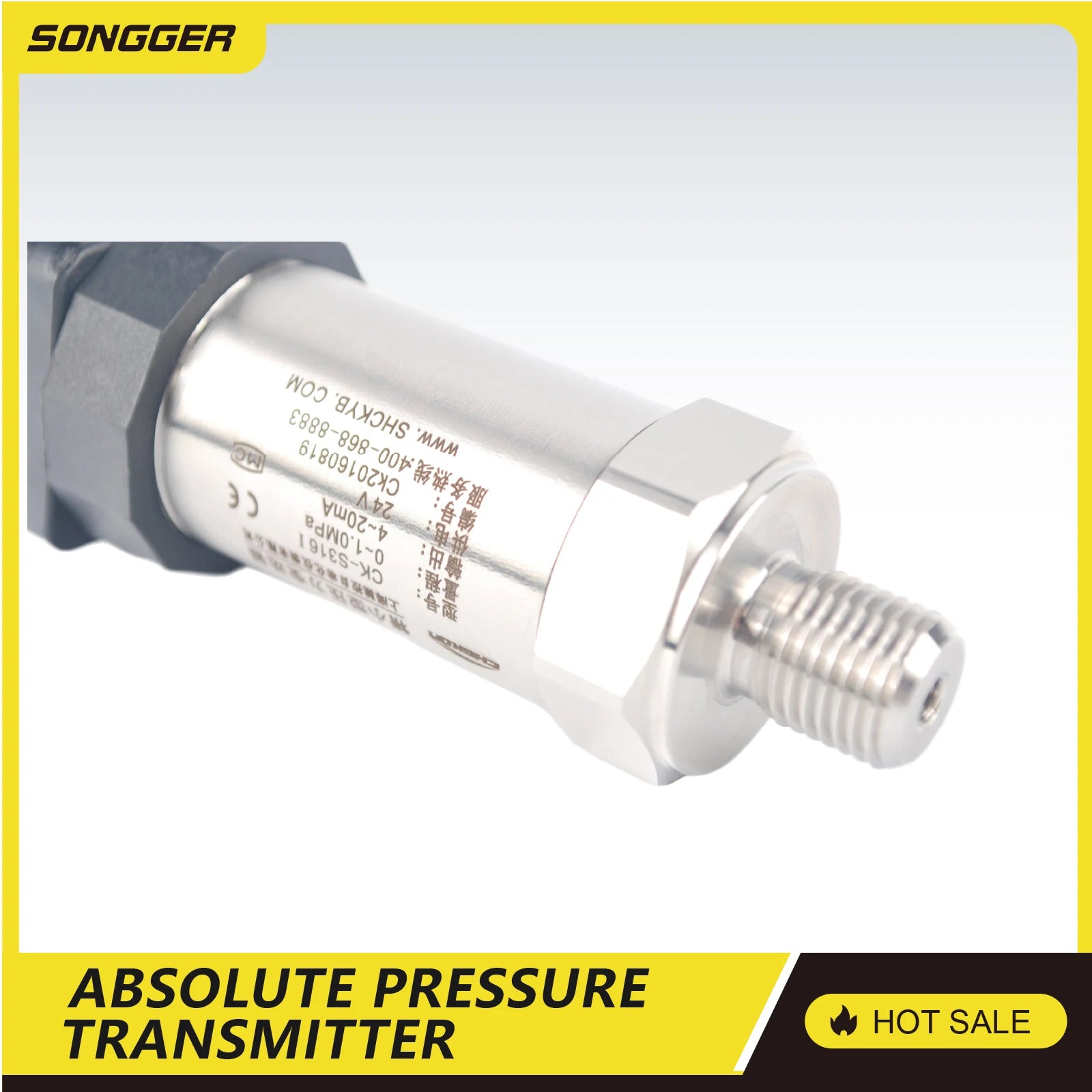 Absolute Pressure Transmitter HTP-300 RS485 4-20mA 0-5V 0-10V Modbus Vacuum Sensor High Accuracy IP65 Barometric Transmitter