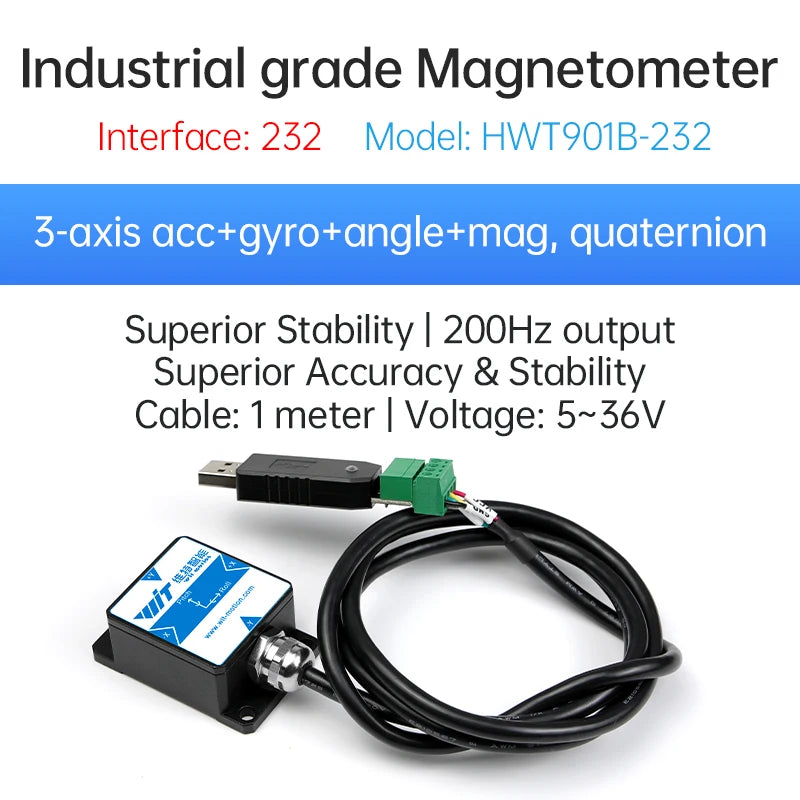 WitMotion [Accelerometer+Inclinometer] HWT901B TTL MPU9250 9-axis Gyroscope+Angle(XY0.1°)+Digital Compass+Air Pressure+Altitude