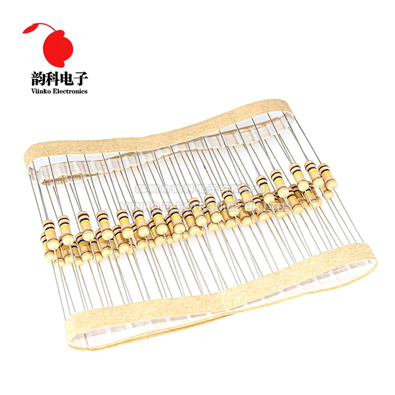 100pcs 1/2W Carbon Film Resistor 0.5W 5% 1R - 10M 0R 10R 100R 220R 330R 1K 2.2K 4.7K 10K 22K 47K 100K 1M 0 10 100 220 330 ohms