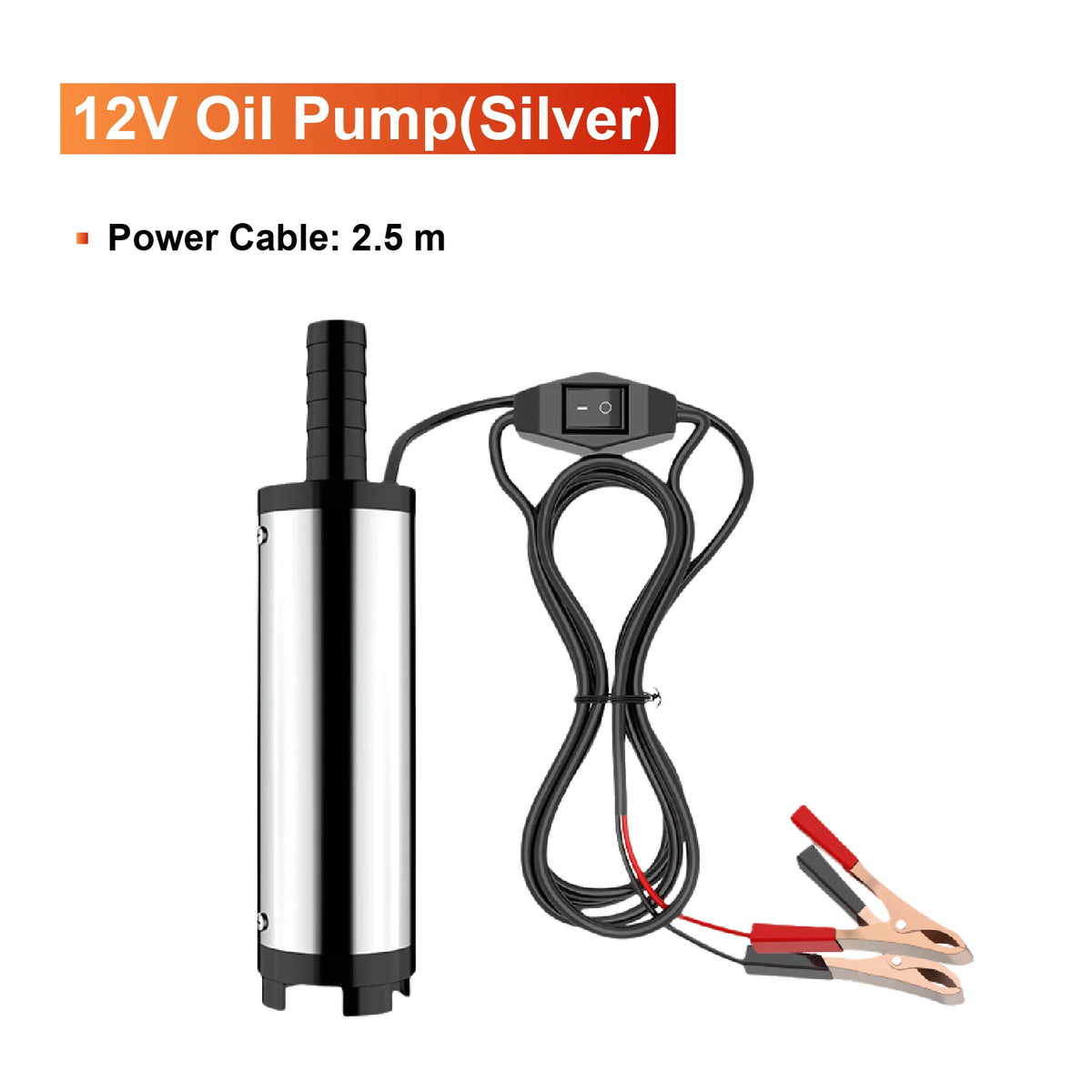 Diesel Fuel Transfer Pump 12V/24V Portable Self-Priming DC Pump with Clamps for Car Use Portable Diesel Transfer Pump High Flow