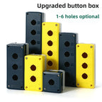 1/2/3/4/5 Hole Waterproof Button Switch Control Box Button Emergency Stop Dustproof Waterproof IP65 Button Thickened Yellow Gray