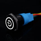 12/16/19/22mm Push Button Switch Oxidized Black Momentary Latching Fixed On Off Power Switch with wire LED Light 5V 12V 24V 220V