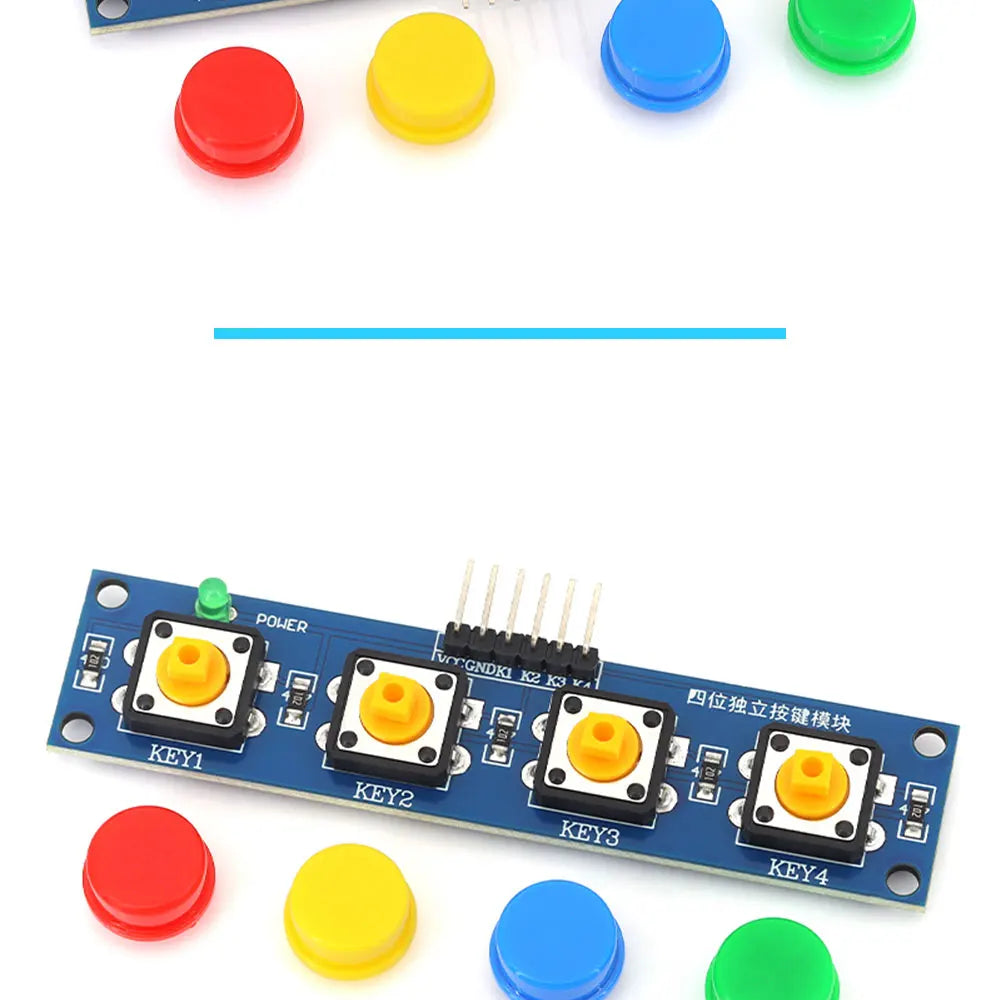 1/5/10Pcs 4Bits Independent Button Module for Single-Chip Microcontroller Raspberry-Pi Arduino