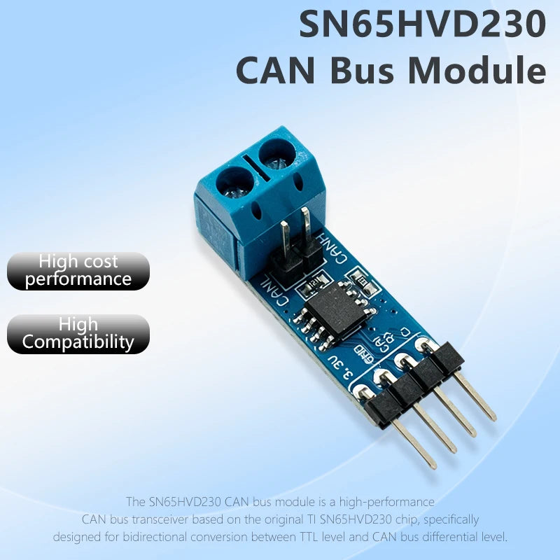 SN65HVD230 CAN Bus Transceiver Module 3.3V Power Supply ESD Protection TTL to CAN Level Conversion Board For Arduino