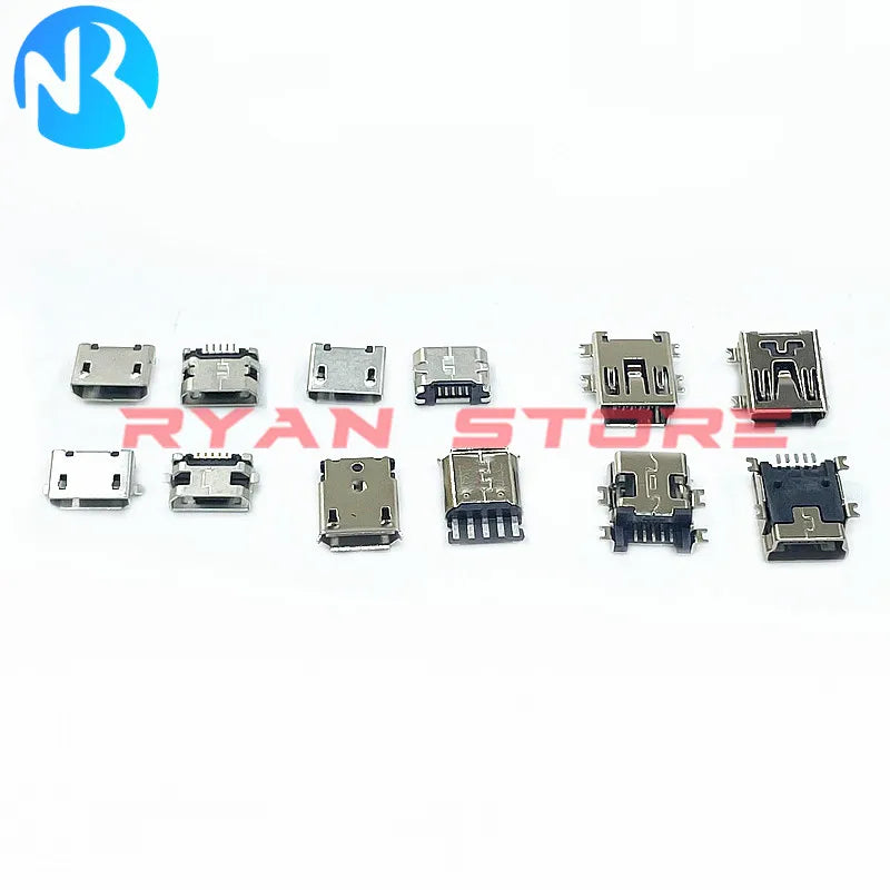 240pcs/box 24 Models Micro USB 5Pin Mini Mobile Phone Charging Accessories Connector Socket Jack For MP3/4/5