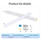 LED Night Light 20/30/40/60CM Motion Sensor Wireless USB Cabinet Night Light Wardrobe Lamp For Kitchen Cabinet Bedroom Wardrobe