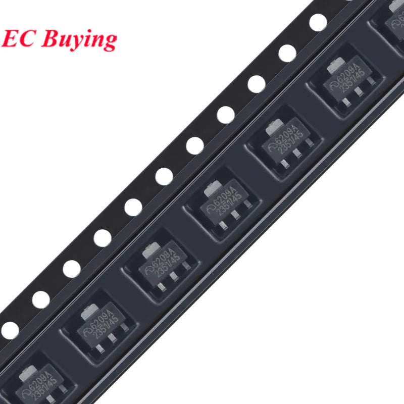 100Pcs/5pc ME6209 6209A ME6209A 3V 3.3V 4V 4.5V 5V ME6209A33PG ME6209A50PG SOT-89 Low Power Dropout LDO Linear Regulator IC SMD