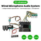DC 12-24V MT21S Lead Version Ktv Microphone And Audio All-In-One Machine 2.1 Channel Bluetooth Amplifier Board 50W+50W+100W