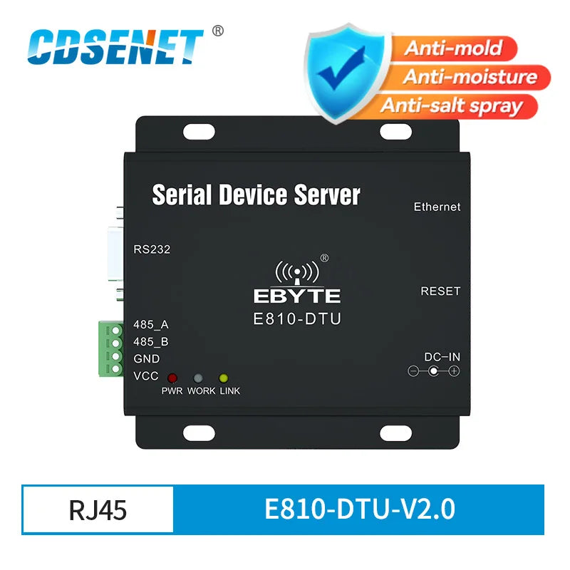 E810-DTU-V2.0 RS485 RS232 to Ethernet RJ45 Serial Port Server Wireless Transceiver Modem Full Duplex Module