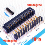 5 Pairs Pitch 2.5 mm 2 3 4 5 6 7 8 9 10 11 Positions Female Blade Socket Male Header Battery Connector Right Angle Straight