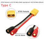 AS150 XT150 Male/Female To XT60 XT90 Plug DC Power Conversion Cable Connector 10AWG Silicone Wire Suitable for RC Batteries