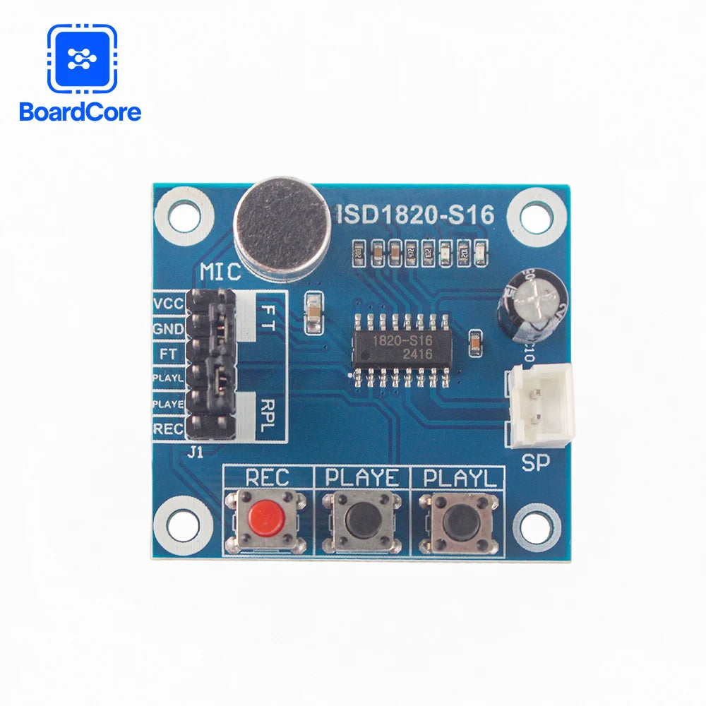 1/2PCS ISD1820 Voice Recording Module The Voice Board Telediphone Module Board with Microphones + Loudspeaker 0.5W 8R