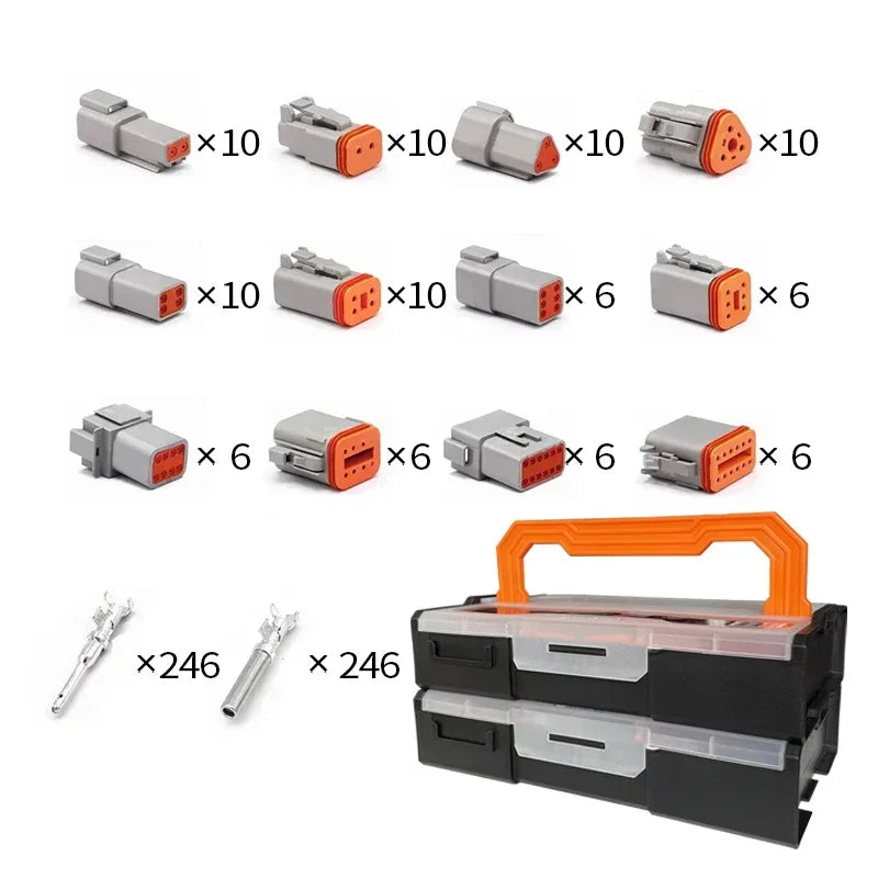 588pcs Deutsch Type Connector Kit Waterproof Wire DT Series Connector set DT06 04 2/3 / 4 pin 6/8/12 pin Sealed Plug