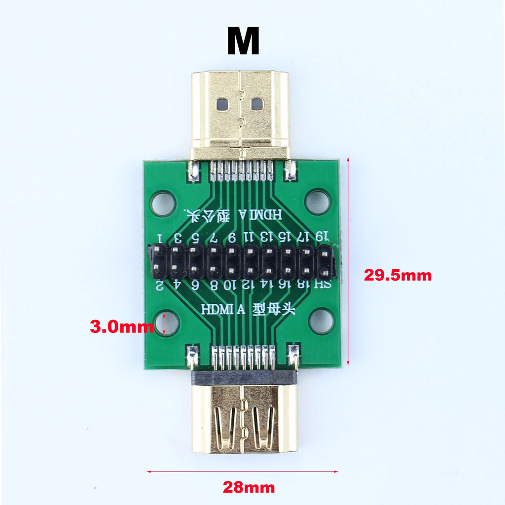 1pcs A-M HDMI Male To Female Test Board MINI Connector with Board PCB 2.54mm Pitch 19/20pin DP HD A Female To Male Adapter Board
