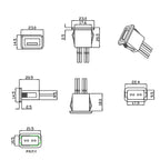 USB 2.0 Female Base 2P/4P Direct Pressure Buckle Welding Wire Type A-Port Waterproof Socket Charging Female Plug