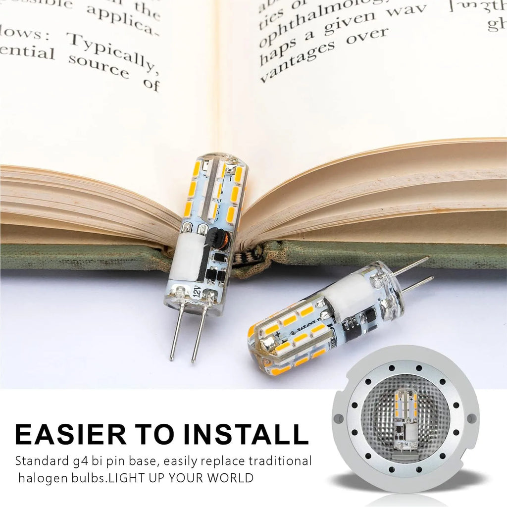10Pcs G4 LED Bulb 12W 9W 5W 3W 2W AC DC12V SMD 2835 3014 SMD LED Light Mini Silicone Lamp Warm White White 360 Degree Angle