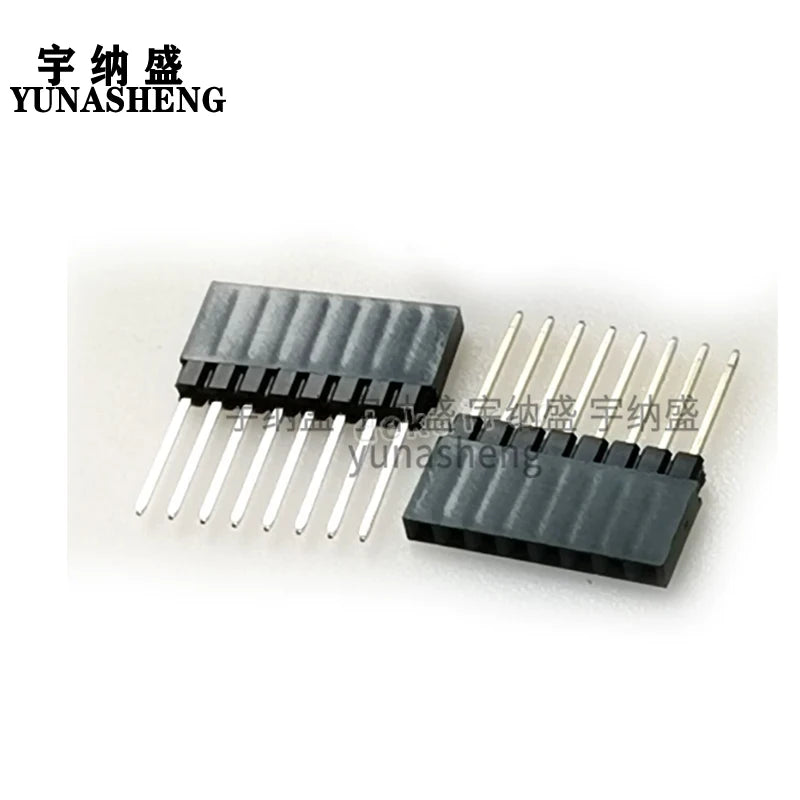 10pcs 2.54mm PC104 Industrial Square Pin Single Row 1X6P/8P/10P/40P Straight PH11mm Pin L12mm PCB Female Header Connector