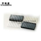 10pcs 2.54mm PC104 Industrial Square Pin Single Row 1X6P/8P/10P/40P Straight PH11mm Pin L12mm PCB Female Header Connector