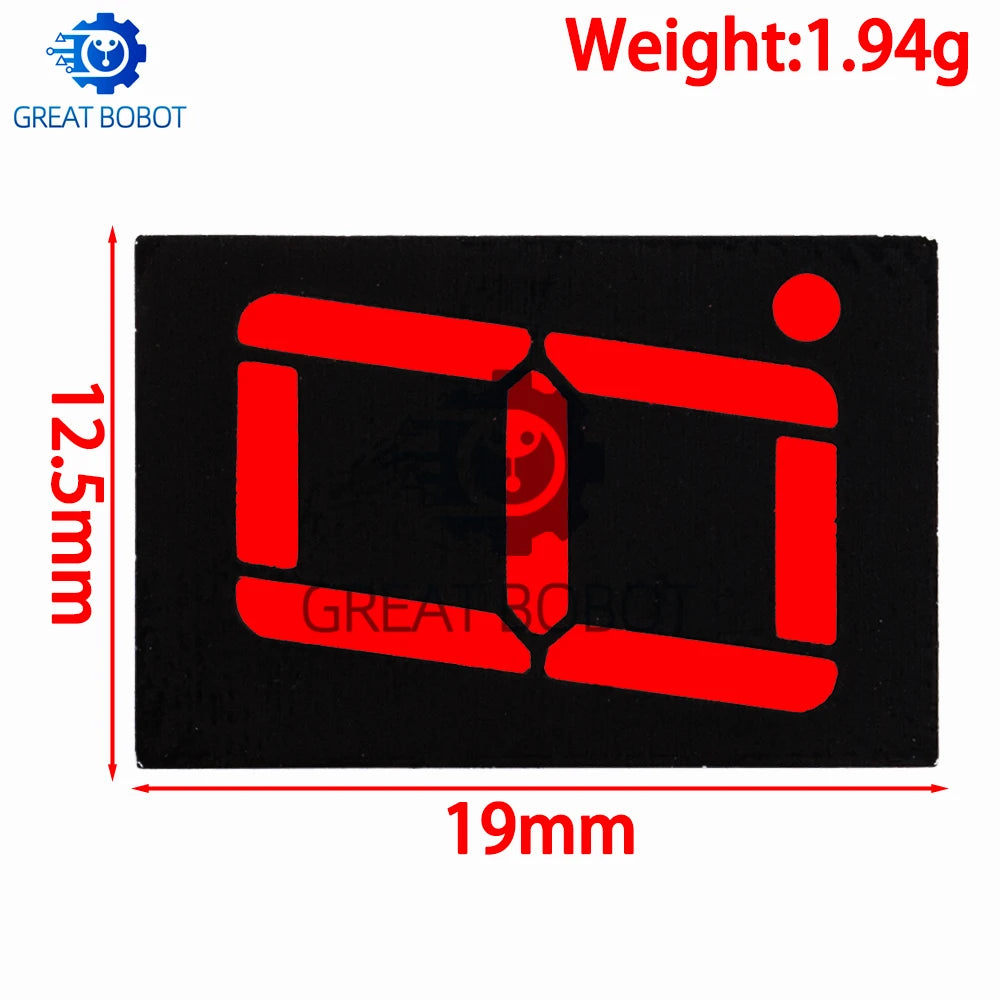 1~10PCS 0.56-Inch 1-Digit 7-Segment Digital Tube: Red LED, Common Cathode Display