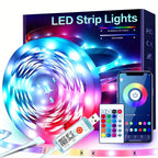 RGB LED Strip Lights, 5V USB Powered LED Tape,  24 Key Remote & APP Control, Music Sync Flexible Ambient Lighting for DIY Living Room, Bedroom,TV Backlight, Game Lighting,Party, Decorative String Lights