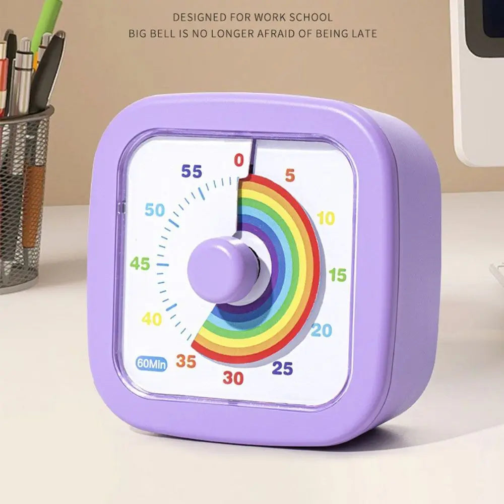 60 Minutes Visual Timer Ultra Silent Visualization Countdown Alarm Clock Round/Square Self-discipline Kitchen Timer