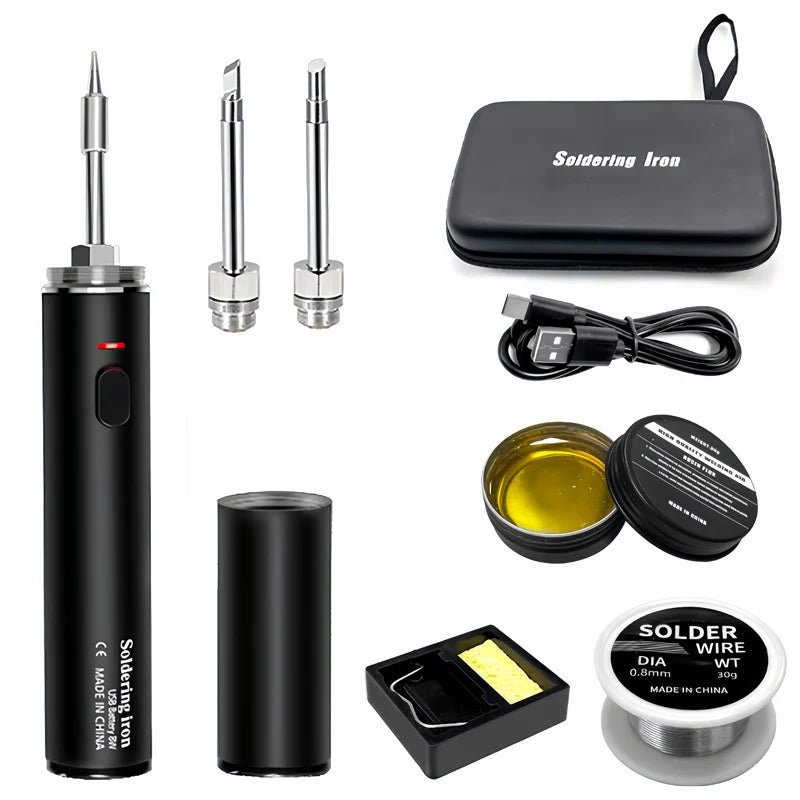 Wireless 5V Soldering Iron Set 18350 Lithium Battery USB Charging DIY Repair Tool Manual Radio Adjustable Temperature