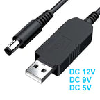 5.5x2.1mm USB DC 5V to 12V 9V Step Up Boost Power Cable for Router Modem WiFi Fan Adapter Converter via Power Bank