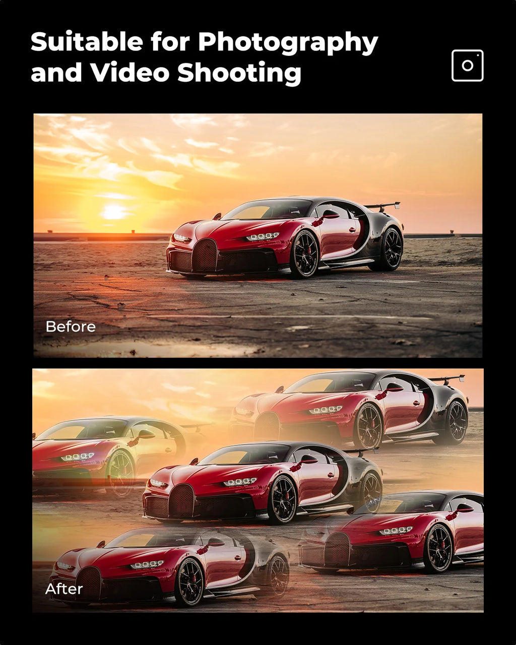 K&F CONCEPT Effects Filters Kaleidoscope Prism/Spiral Halo/Split Diopter/Motion Blur/4 6 8 Points Camera Lens Filter Photography
