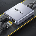 ROVLL Gigabit 1000Mbps RJ45 Ethernet Network Splitter 1 to 4 LAN Adapter Connector for PC Laptop TV Router Network Cable