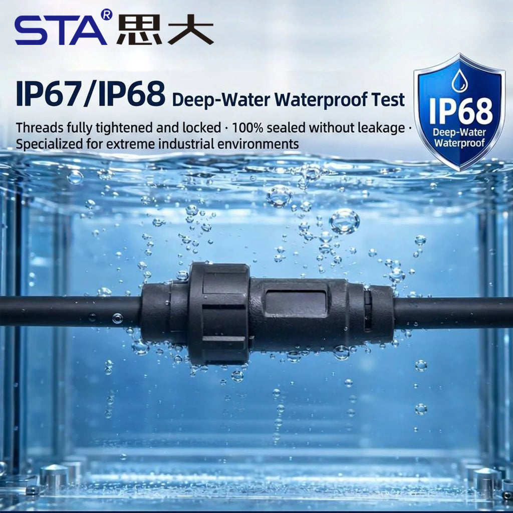 Type-c to USB 3.0 IP67/Ip68 Waterproof Connector Aviation Plug Quick Charge Female to Female Panel Mount PCB Socket FPC Cable