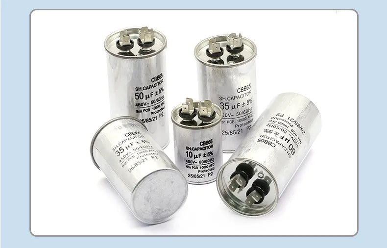 CBB65 AC Motor Capacitor Air Conditioner Compressor Start Capacitor 450VAC 5uF 20uF 25uF 30uF 35uF 40uF 45uF 50uF 60uF 70uF 5%