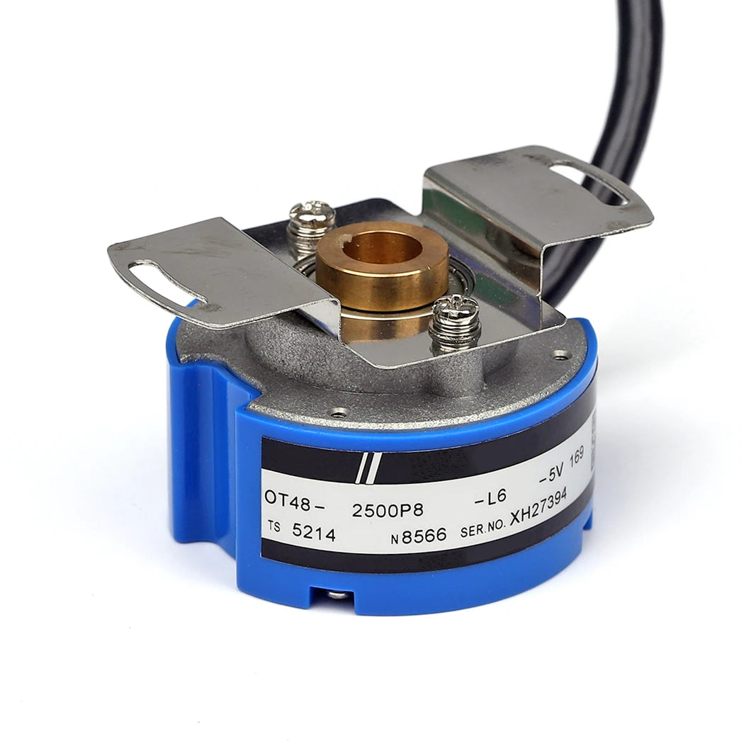 OIH48-TS5207N500 48MM Through-Hole Shaft Rotary Encoder 500/1000/1024/2500 PPR Incremental Servo Motors Encoder 4/6/8/10 Poles