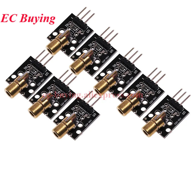 20Pcs/1pc KY-008 650nm Laser Sensor Module 6mm 5V 5mW Red Laser Dot Diode Copper Head for Arduino Transmitter TL Transducer