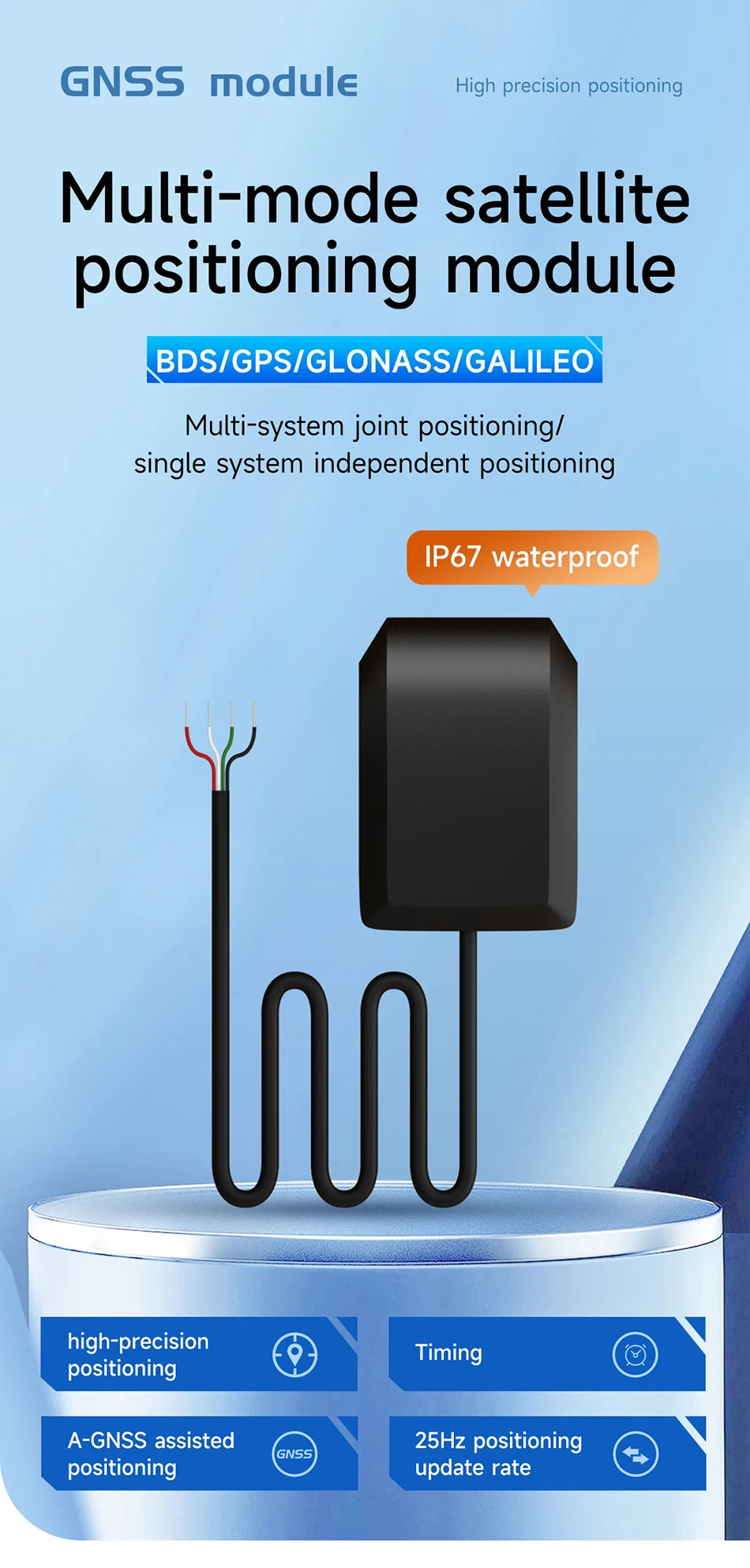 Multimode Satellite Positioning Module TTL UART CDSENT E108-GN04G-TTL GNSS BDS/GPS/GLONASS/GALILEO Ceramic Antenna Small Size
