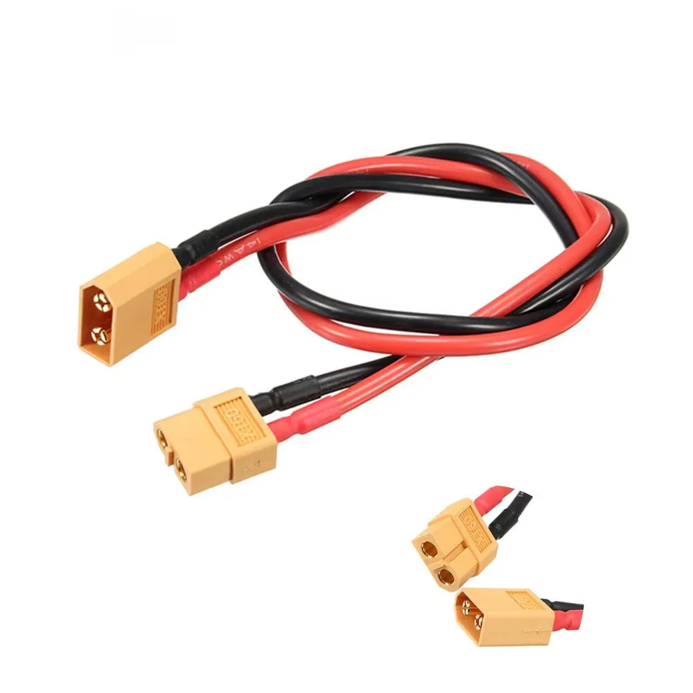 1PCS XT60 Connector Extension Cable Male to Female Plug Silicone Wire 14AWG 12AWG 5~50CM