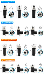 OMCH 1PCS M12 Sensor Connector Waterproof IP67 Aviation Plug Socket Male Female 4 5 8Pin Hole Straight Bend Angle Screw Threaded