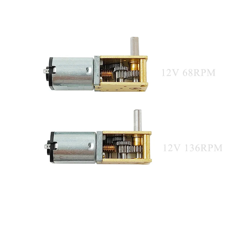 N20 Gear Motor 12V 90 Deg D Shaft Micro Worm Precision Full Metal Gearbox Motor Large Torque DIY Robot Smart Car Electronic Lock