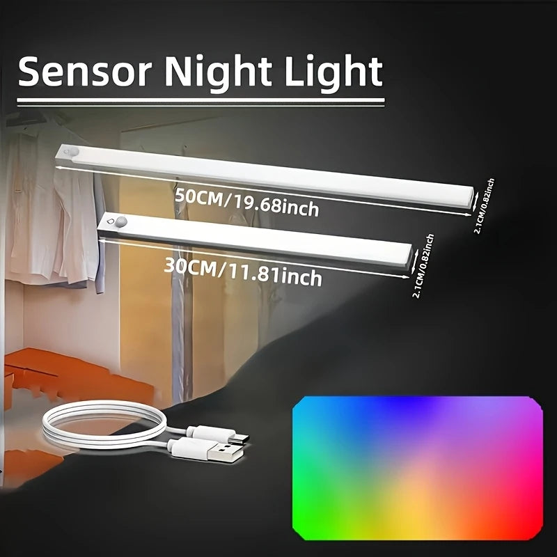 RGB Ambient Sensor Light -  Rechargeable Magnetic Wall Lamp Mood Ambient Light for Cabinet Hallway Stair