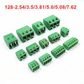 100pcs KF128-2.54/3.5/3.81/5.0/5.08/7.62 2P/3P Spliceable 5.0mm 5.08mm 7.62mm Pitch Straight PCB Screw Terminal Block Connector