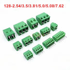 100pcs KF128-2.54/3.5/3.81/5.0/5.08/7.62 2P/3P Spliceable 5.0mm 5.08mm 7.62mm Pitch Straight PCB Screw Terminal Block Connector