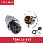 1 Set DF30 Aviation Female Plug & Male Socket GX30  2 3 4 5 6 7 8 10Core14 Pin Circular Flange Electric Wire Connector