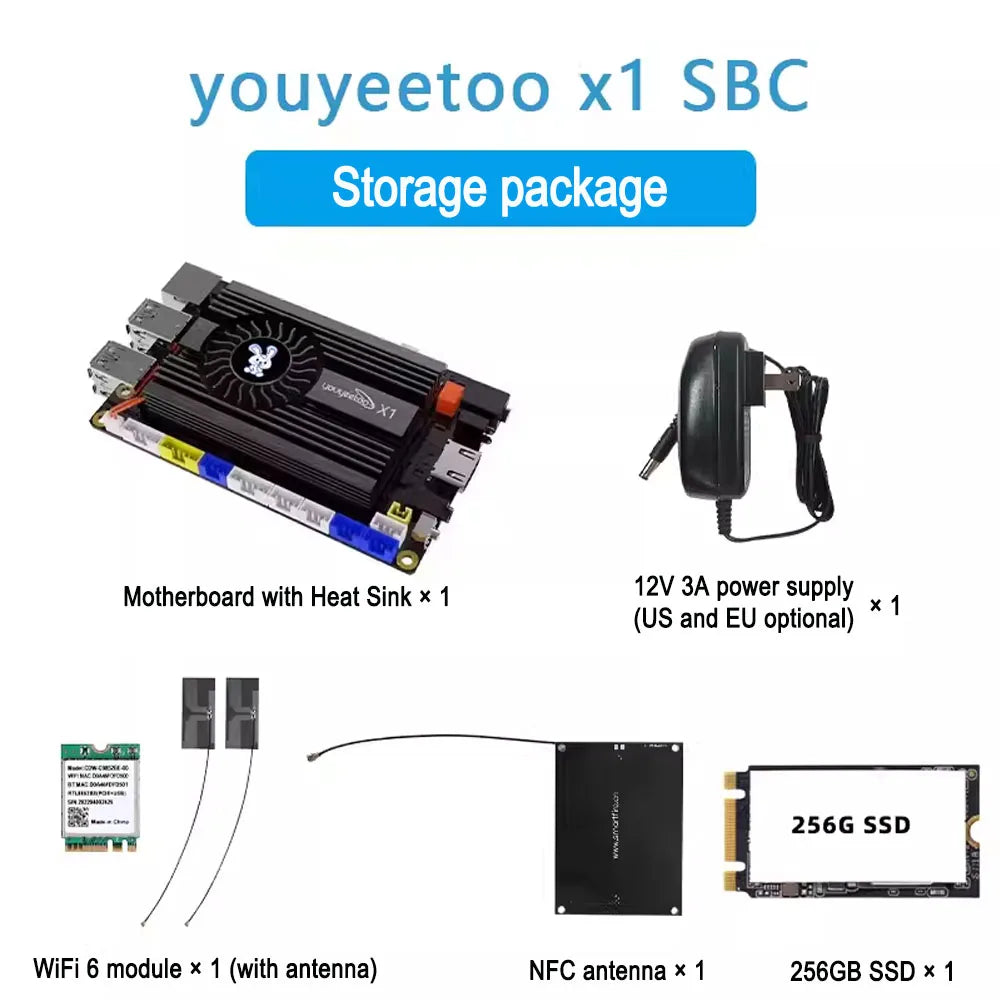 Youyeetoo X1 SBC Intel 11th Gen Jasper Lake N5105 Development Board X86 Computer Windows 10/11 Pro Ubuntu OS Support WiFi 6,NFC