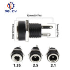 5.5X2.1/5.5X2.5MM DC Power Jack Socket Supply Female Panel Mount Connector Plug Adapter 2 Terminal Type DC Connector 5.5*1.35