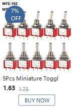 5/10 PCS,Toggle Switches,Deep Blue,Mini,6 Pin,ON-ON/ON-OFF-ON,DPDT,Power Switch Button,3A/250V,6A/125V AC,MTS-202,Switch