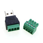 USB 2.0 Connector Avoid Welding Plugs USB Type A Male Female to 4Pin 5pin Screw Terminal Socket Adapter Plug For Computer TV