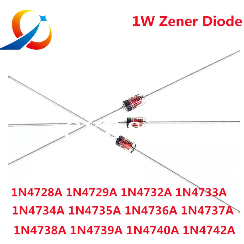 100Pcs/Lot  1W Zener Diode  3.3V 4.7V 5.1V 5.6V 10V 18V 1N4728  1N4729 1N4730 1N4731 1N4732 1N4733 1N4734 1N4735 1N4742DO-41 NEW