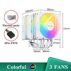 6 Heat Pipes CPU Air Cooler 4Pin PWM PC Procesor Tower Cooler for Intel LGA 1700 1200 1150 1151 1155 2011 X79 X99 1366 AM5 AM4